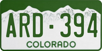 CO license plate ARD394