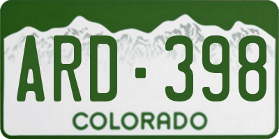 CO license plate ARD398