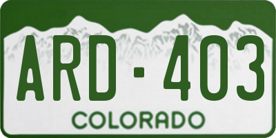 CO license plate ARD403