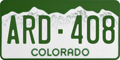 CO license plate ARD408