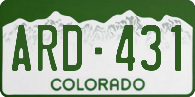 CO license plate ARD431