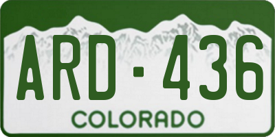 CO license plate ARD436