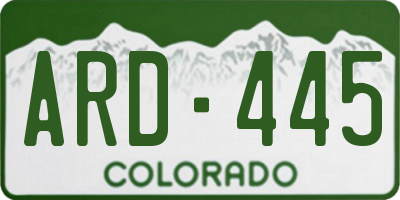 CO license plate ARD445