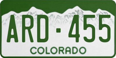 CO license plate ARD455