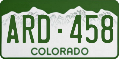 CO license plate ARD458