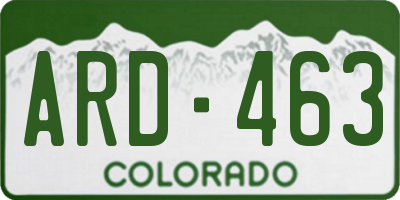 CO license plate ARD463
