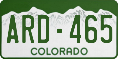 CO license plate ARD465