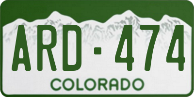 CO license plate ARD474