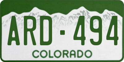 CO license plate ARD494