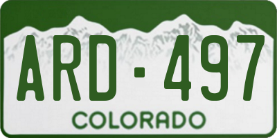CO license plate ARD497