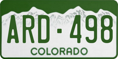 CO license plate ARD498