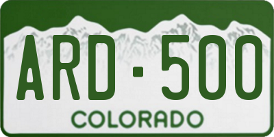 CO license plate ARD500