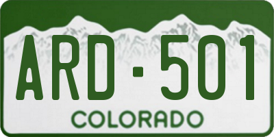 CO license plate ARD501