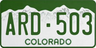 CO license plate ARD503