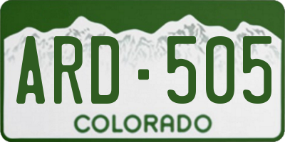 CO license plate ARD505