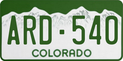 CO license plate ARD540