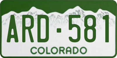 CO license plate ARD581