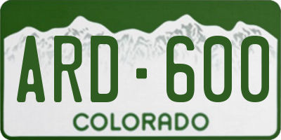CO license plate ARD600