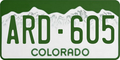 CO license plate ARD605