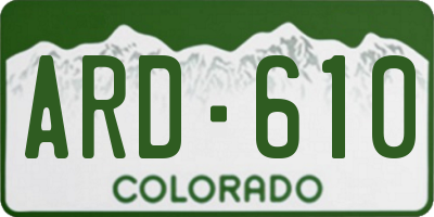 CO license plate ARD610