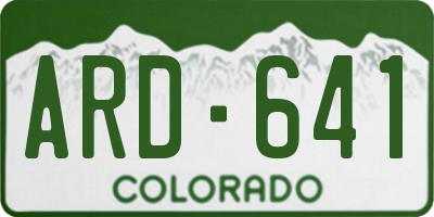CO license plate ARD641