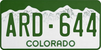 CO license plate ARD644