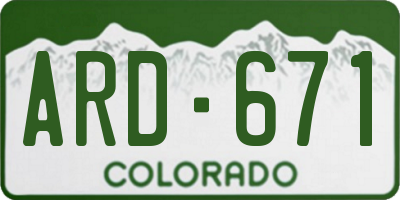 CO license plate ARD671