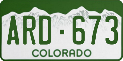 CO license plate ARD673