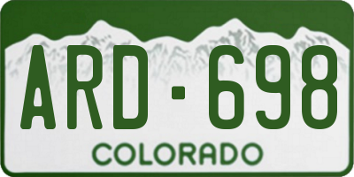 CO license plate ARD698