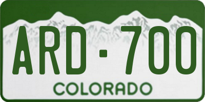 CO license plate ARD700