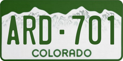CO license plate ARD701