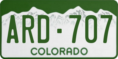 CO license plate ARD707