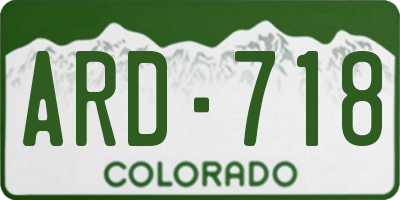 CO license plate ARD718