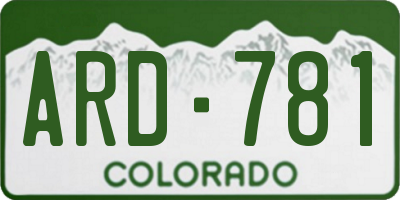 CO license plate ARD781