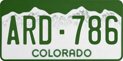 CO license plate ARD786