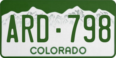 CO license plate ARD798