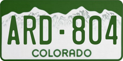 CO license plate ARD804