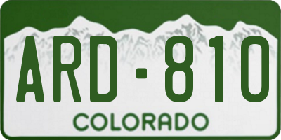 CO license plate ARD810
