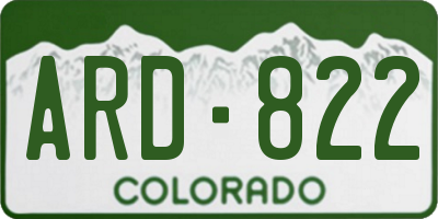 CO license plate ARD822