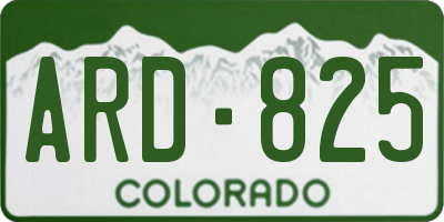CO license plate ARD825