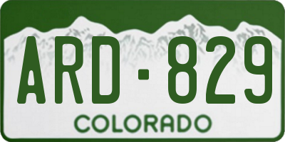CO license plate ARD829