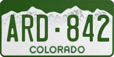 CO license plate ARD842