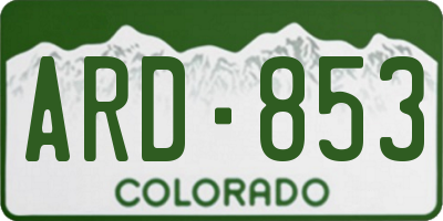 CO license plate ARD853