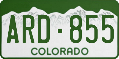 CO license plate ARD855