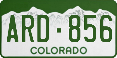 CO license plate ARD856
