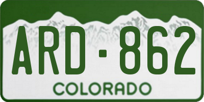 CO license plate ARD862