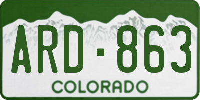 CO license plate ARD863