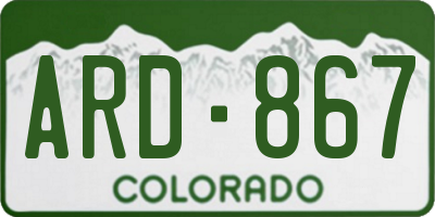 CO license plate ARD867