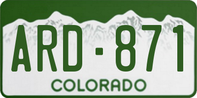 CO license plate ARD871