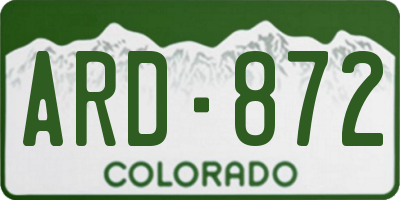 CO license plate ARD872